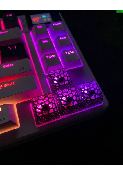 Openwork Keycap 4'lü Set | Rgb Uyumlu | Siyah & Beyaz Renk Seçenekli | Mekanik Tuş Başlığı modelleri
