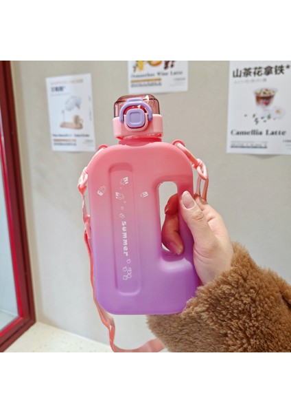 Dopamin Küçük Kare Kova Plastik Kupa Büyük Kapasiteli Su Kupa Spor Kupa (Yurt Dışından)