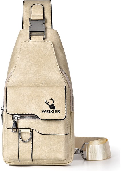 Göğüs Çantası Erkek Retro Vahşi Omuz Çantası Büyük Kapasiteli Su Geçirmez Omuz Çantası Messenger Çanta Erkek Üst Düzey Erkek Çantası (Yurt Dışından)