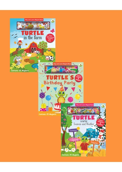 Play And Learn Magnet Book Serisi 3'lü (Farm - Birthday Party - Seasons & Weather)