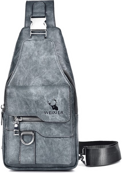 Göğüs Çantası Erkek Retro Vahşi Omuz Çantası Büyük Kapasiteli Su Geçirmez Omuz Çantası Messenger Çanta Erkek Üst Düzey Erkek Çantası (Yurt Dışından)