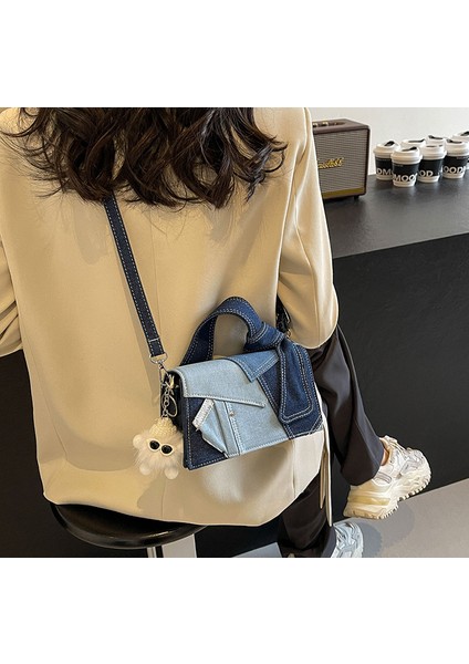Denim Küçük Kare Çanta Kadın Üst Düzey Duygu Vahşi Moda Tek Omuzlu Kadın Çantası (Yurt Dışından) fırsatları