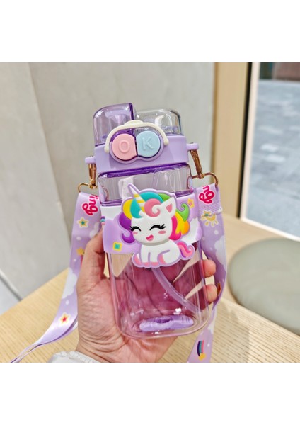 Karikatür Plastik Bardak Sevimli Ikili Içme Kupa Çocuk Pipetli Kur (Yurt Dışından)