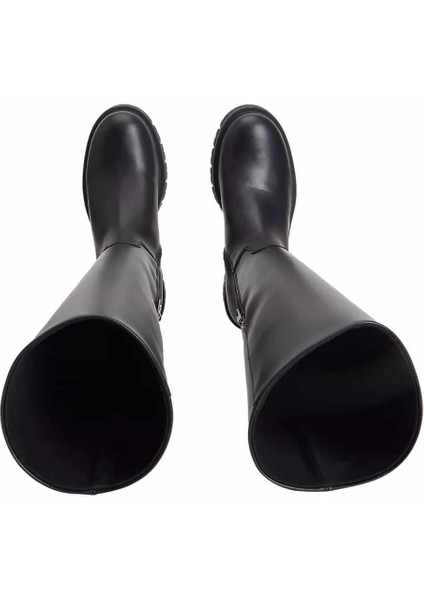 Kadın Konçlu Kalın Tabanlı Uzun Çizme - Siyah fırsatları
