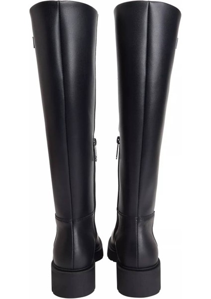 Kadın Konçlu Kalın Tabanlı Uzun Çizme - Siyah indirimleri