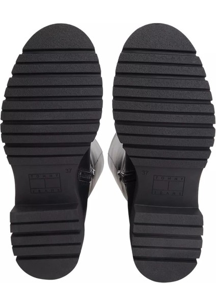 Kadın Konçlu Kalın Tabanlı Uzun Çizme - Siyah