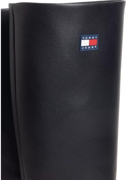 Kadın Konçlu Kalın Tabanlı Uzun Çizme - Siyah