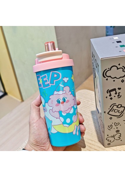 Karikatür Kahve Fincanı Vakumlu Pipet Dak Paslanmaz Çelik Su Dağı Hediyelik Daklar (Yurt Dışından)