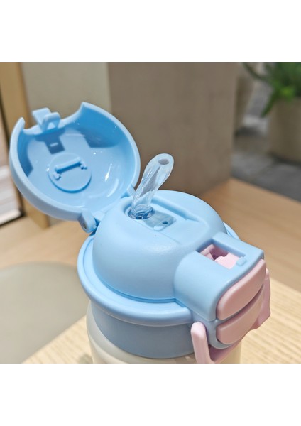 Karikatür Kapaklı Çift Kullanımlı Yalıtım Kabı Pipetli Su Kabı Öğrenciler Paslanmaz Çelik Vakumlu Kap (Yurt Dışından) modelleri