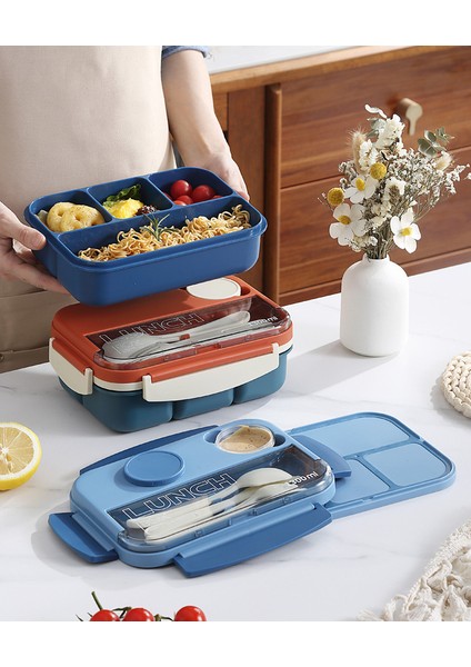 Öğrenci Öğle Yemeği Kutusu Dört Izgara Plastik Bento Kutusu Ofis Çalışanı Taşınabilir Öğle Yemeği Kutusu Mikrodalga Fırın Isıtmalı Öğle Yemeği Kutusu (Yurt Dışından) modelleri