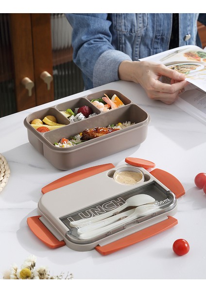 Öğrenci Öğle Yemeği Kutusu Dört Izgara Plastik Bento Kutusu Ofis Çalışanı Taşınabilir Öğle Yemeği Kutusu Mikrodalga Fırın Isıtmalı Öğle Yemeği Kutusu (Yurt Dışından) fırsatları