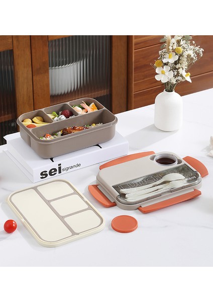 Öğrenci Öğle Yemeği Kutusu Dört Izgara Plastik Bento Kutusu Ofis Çalışanı Taşınabilir Öğle Yemeği Kutusu Mikrodalga Fırın Isıtmalı Öğle Yemeği Kutusu (Yurt Dışından) indirimleri