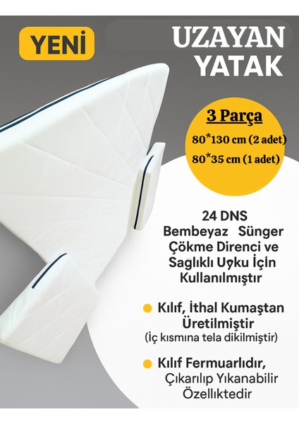 Uzayan Karyolalara Uyumlu 3 Parçalı Uzayan Yatak-Fermuarlı, Yıkanabilir fiyatları
