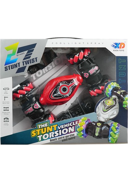 Bileklik Kumandalı Şarjlı Stunt Car Twist Akrobat Araba Kırmızı