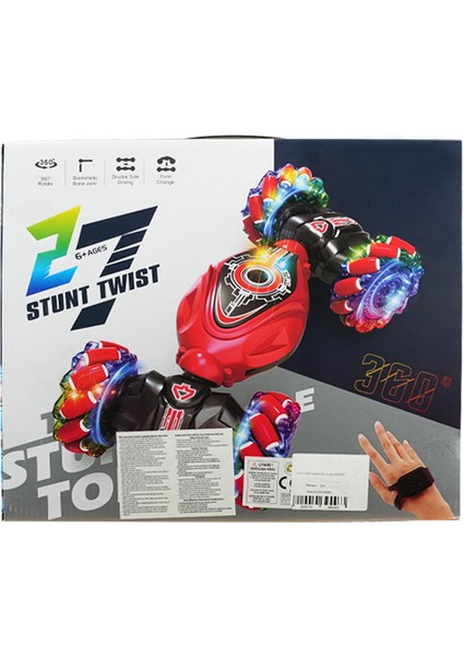 Bileklik Kumandalı Şarjlı Stunt Car Twist Akrobat Araba Kırmızı fiyatları