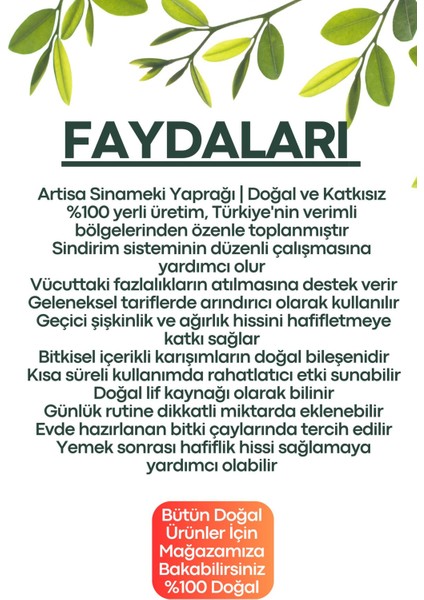 Doğal Sinameki Yaprağı 200 gr Saf & Katkısız Yeni Mahsul fiyatları