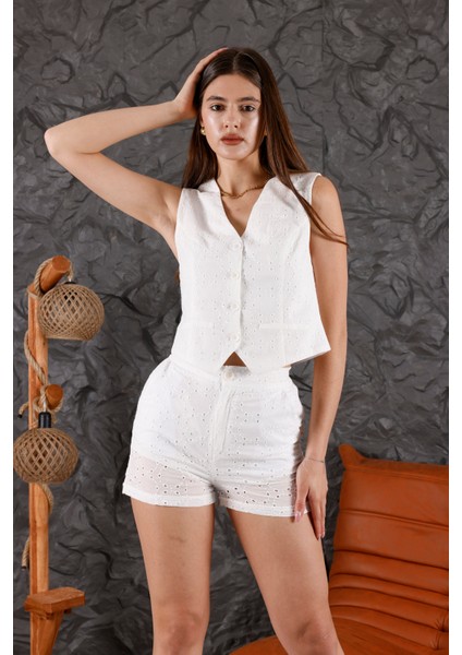 Fisto Kumaş Yelek-Şortlu Takım