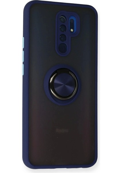 Xiaomi Redmi 9 Kılıf Montreal Yüzüklü Silikon Kapak - Lacivert fiyatları