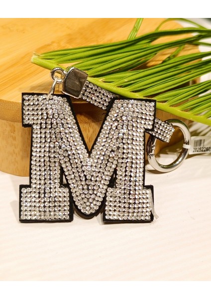 Lüks Parıltılı M Harfi Anahtarlık