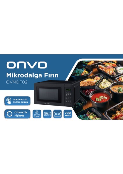 OVMDF02 20LT Dijital Mikrodalga Fırın - Siyah fırsatları