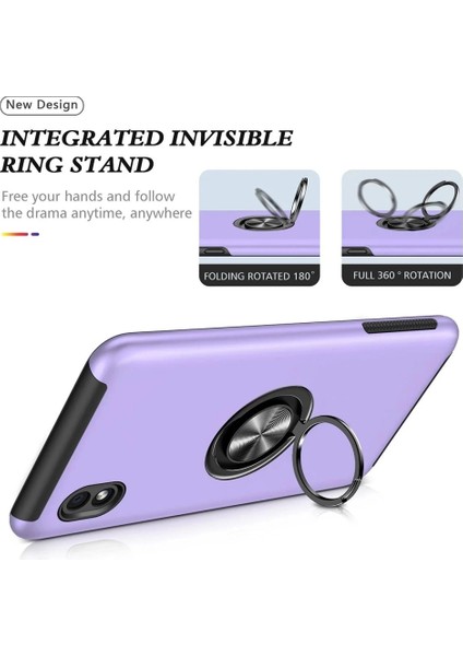 Samsung Galaxy A01 Core Kılıf Elit Yüzüklü Kapak - Mor modelleri
