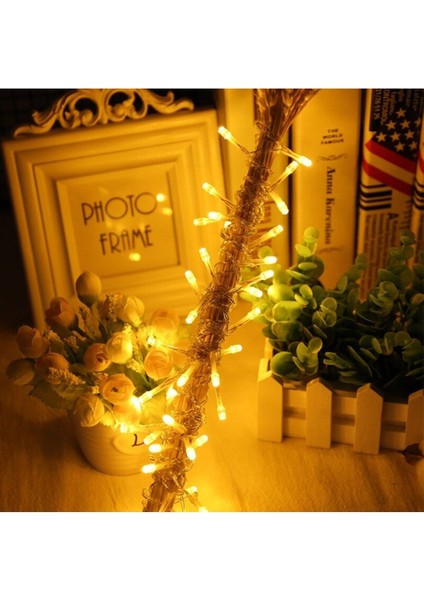 10 Metre 100 Ledli 8 Fonksiyonlu Dekoratif Lambader Sarı Renkli ve Şık Tasarım