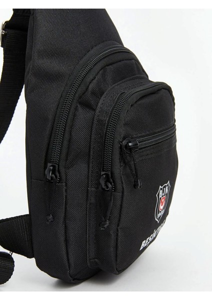 Fermuarlı Erkek Göğüs Çantası, Taraftar Baskılı, Siyah, Şık ve Kullanışlı modelleri