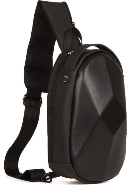 Şık Siyah Sert Kabuk Çift Yön Askılı Crossbody Omuz ve Bel Çantası indirimleri