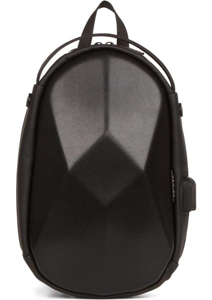 Şık Siyah Sert Kabuk Çift Yön Askılı Crossbody Omuz ve Bel Çantası