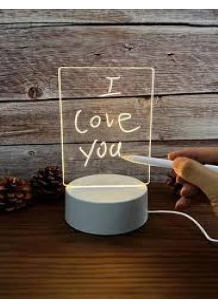 Beyaz LED Çizim Tableti, Gece Lambası ve Not Panosu Çok Fonksiyonlu Ürün