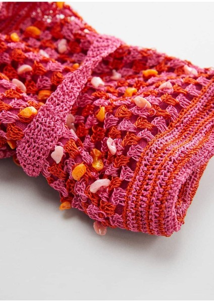 Pembe Midye Detaylı Dantel Şık El Çantası fırsatları