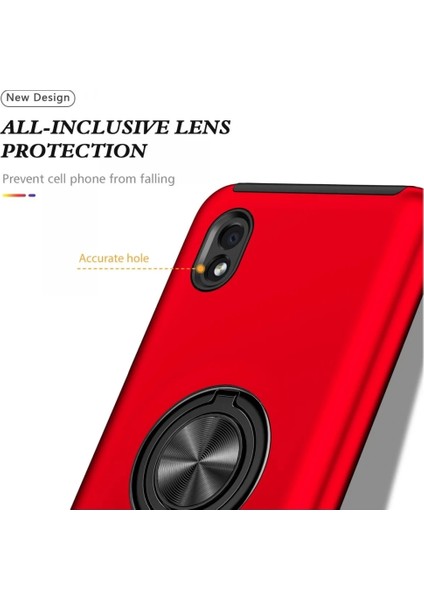 Samsung Galaxy A01 Core Kılıf Elit Yüzüklü Kapak - Kırmızı fırsatları