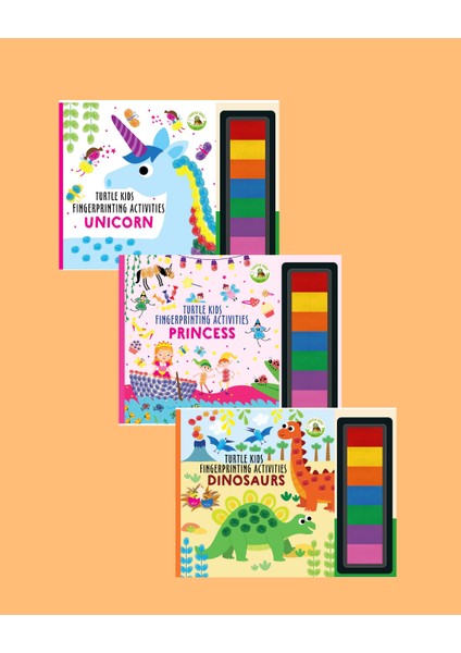 Fingerprint Activities Serisi 3'lü (Unicorn - Princess - Dinosaurs)