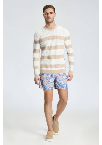 Saç Örgü Desenli Krem Rengi Ince Yazlık Triko fiyatları