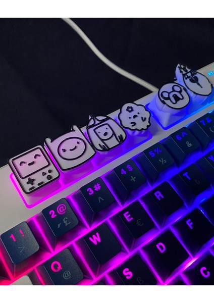 Adventure Time 6'lı Keycap Seti | Rgb Uyumlu Mekanik Klavye Tuş Başlıkları | Cherry Mx Uyumlu