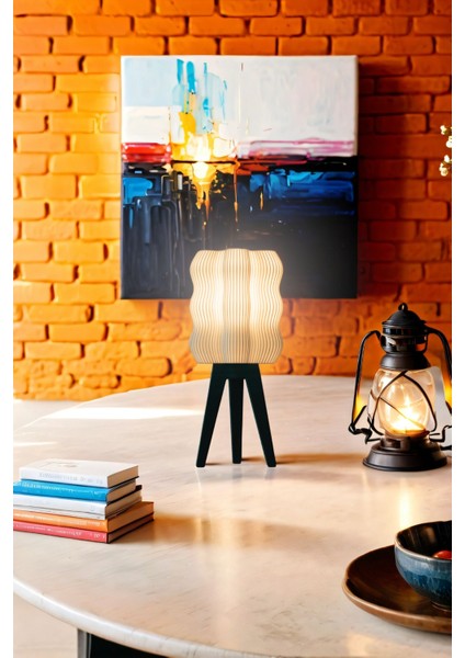 Bej Mini Masa Lambası, Şık ve Hafif Aydınlatma Seçeneği