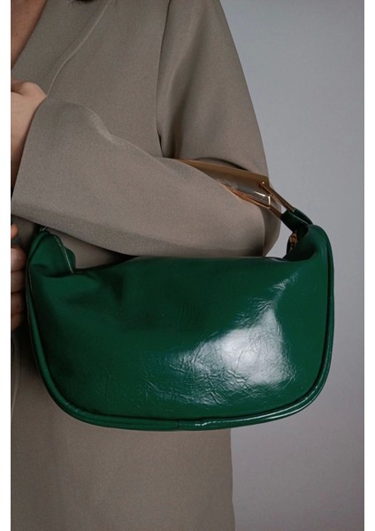 Şık Yeşil Gold Tasarım Kadın El, Kol ve Omuz Çantası, Kahverengi Renkli fırsatları