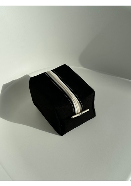 3'lü Kadın Kanvas Çanta Seti, El ve Omuz Çantası, Makyaj Çantası, Siyah modelleri