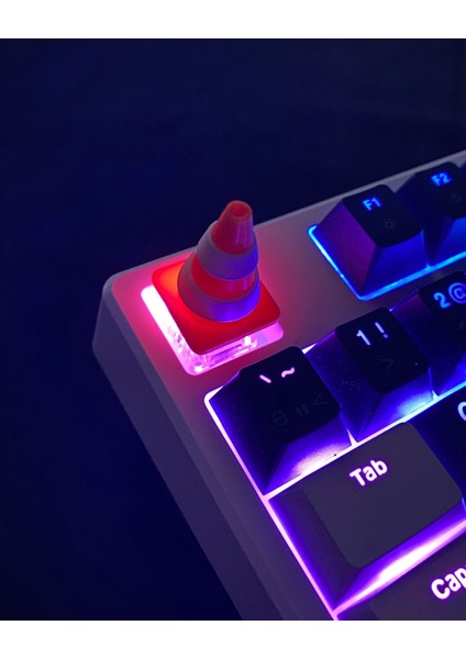 Trafik Konisi Keycap | Cherry Mx Uyumlu Komik Tuş Başlığı | Rgb Işıklı Mekanik Klavye Tuşu modelleri