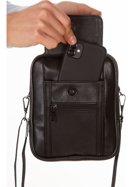 Hakiki Deri Çelik Kasalı Şık Çapraz Askılı Telefon Bölmeli El ve Omuz Çantası indirimleri