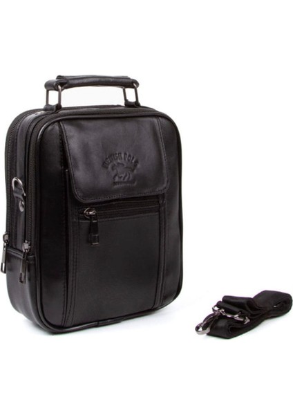 Hakiki Deri Çelik Kasalı Şık Çapraz Askılı Telefon Bölmeli El ve Omuz Çantası