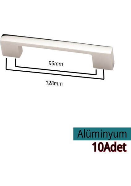 Köprü Alüminyum 96-128MM Krom Mobilya Çekmece Mutfak Dolap Dolabı Kulpu Kulbu Kulpları 10 Adet