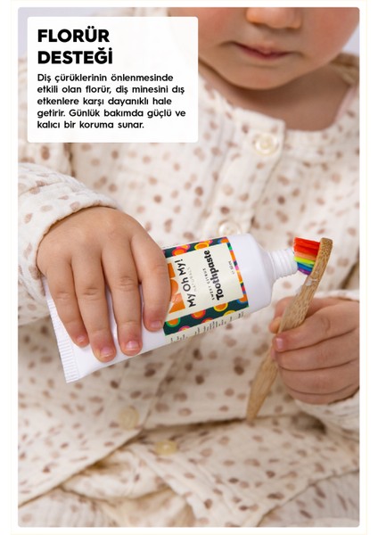 Organik Tatlı Portakal Uçucu Yağlı Florürlü Çocuk Diş Macunu indirimleri