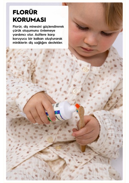 Organik Tatlı Nane Uçucu Yağlı Florürlü Çocuk Diş Macunu fırsatları