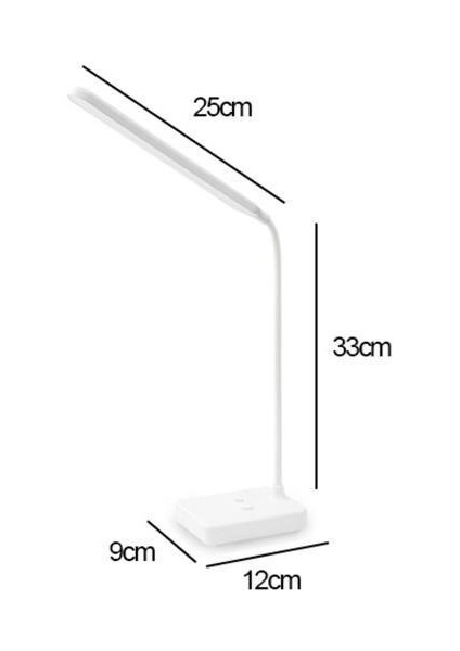 Ince Uzun Usbli Dokunmatik 3 Kademeli 360 Derece Özel Göz Korumalı LED Lityum Masa Lambası