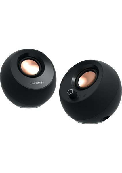 Creatıve Pebble Pro 2.0 Usb-C Pc Hoparlörü, Bluetooth 5.3 ve Ayarlanabilir Rgb Aydınlatma, USB Ses ve Kulaklık/mikrofon Bağlantısı - Siyah