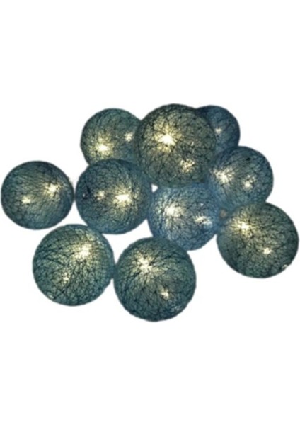 Renkli Işıklı Ipli Toplar Gri, Dekoratif ve Sıcak Atmosfer Yaratır