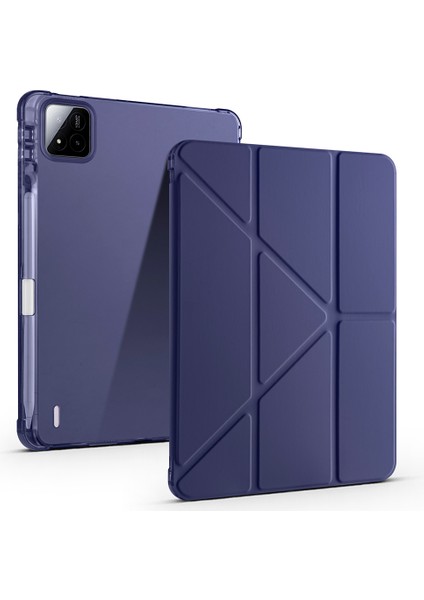 Xiaomi Pad 7 Yatay ve Dikey Standlı Antişok Köşe Korumalı Kalemlikli Origami Slikon Kılıf