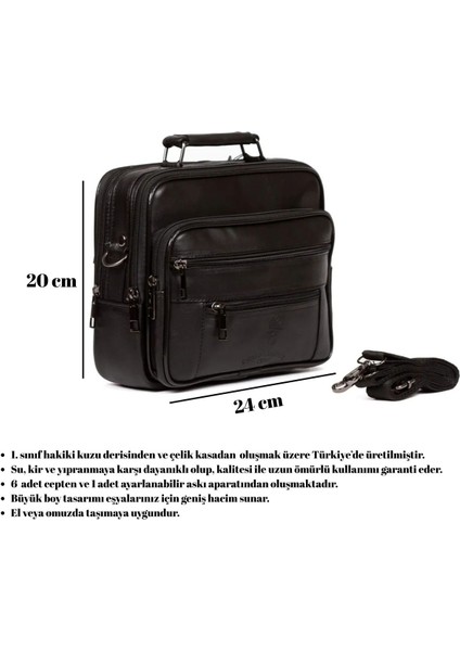 Erkek Deri Çanta Büyük Boy Siyah Omuz Askılı, Şık ve Kullanışlı Tasarım fiyatları