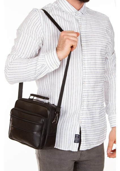 Erkek Deri Çanta Büyük Boy Siyah Omuz Askılı, Şık ve Kullanışlı Tasarım indirimleri